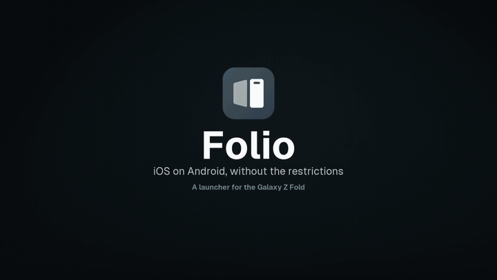Folio on the unfolded Galaxy Z Fold8: Home and the Side Bar, Spotlight, the App Library, Control Center, jiggle mode, the widget gallery, Dock Magnification and App Panels.